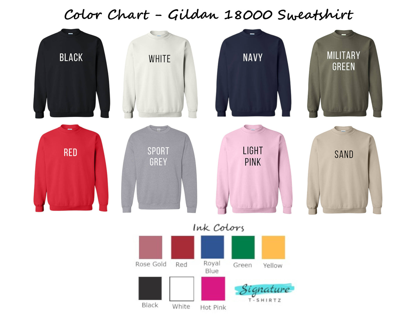 a group of sweatshirts with different colors