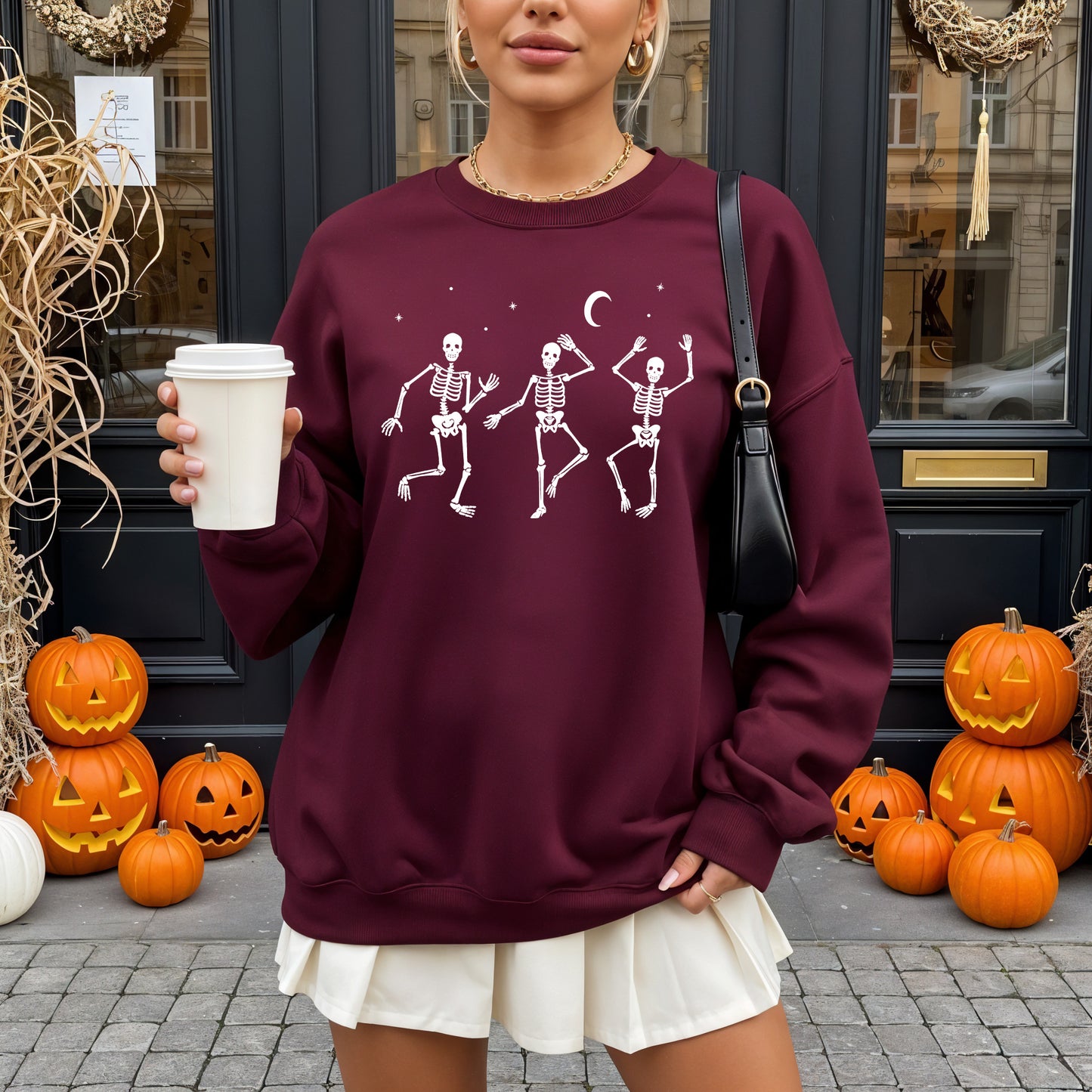 Dancing Skeletons Halloween Crewneck Sweatshirt
