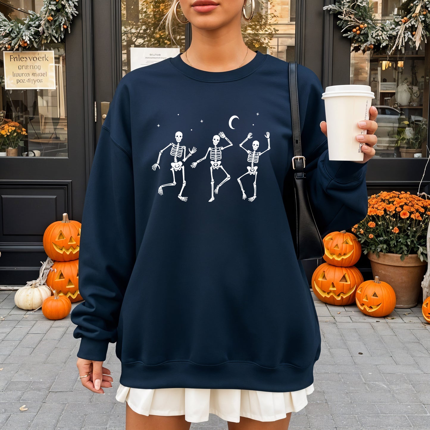 Dancing Skeletons Halloween Crewneck Sweatshirt