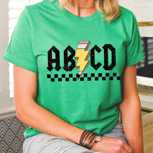 ABCD Teacher Shirt, Kindergarten Teacher TShirt, Back To School Graphic Tee, Elementary School Shirt, Gift For Teacher, Teacher Appreciation