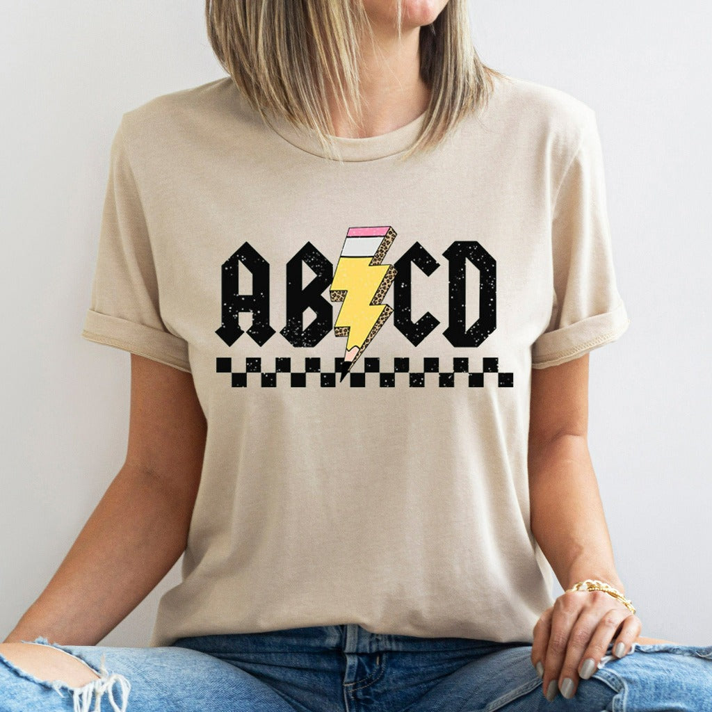 ABCD Teacher Shirt, Kindergarten Teacher TShirt, Back To School Graphic Tee, Elementary School Shirt, Gift For Teacher, Teacher Appreciation