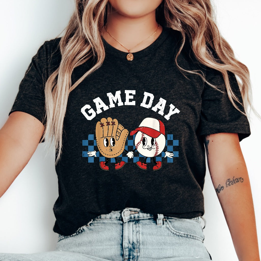 Retro Game Day Baseball Shirt, Baseball TShirt, Baseball Coach School Spirit Shirt, Baseball Mom Graphic Tee, Baseball Fan Gift for Her