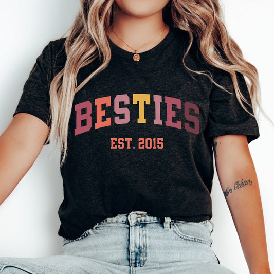 Personalized Besties Shirt, Best Friends TShirts, Girls Trip Graphic Tee, Girls Getaway TShirts, Sister Weekend, Matching Best Friends Trip