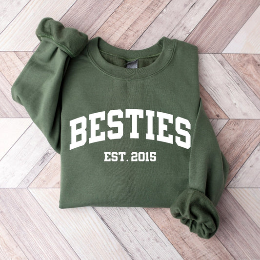 Personalized Besties Sweatshirt, Best Friends Crewneck, Girls Weekend Trip Matching Sweaters, Best Friend Birthday Gift, Best Friends Shirt