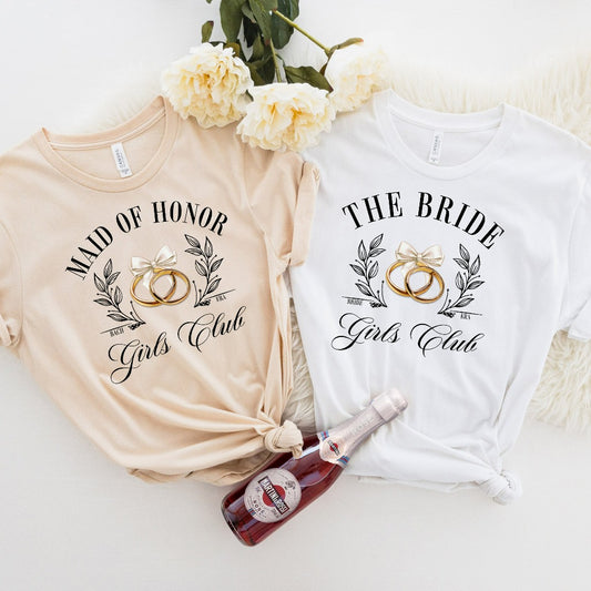 Bachelorette Party Shirts, Bride Girls Club TShirt, Bachelorette Gifts, Bridesmaid Maid of Honor Shirt, Bridal Party Shower Wedding Gifts