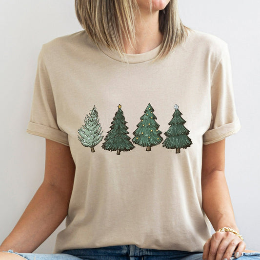 Christmas Shirt, Womens Christmas TShirt, Christmas Crewneck, Christmas Tree Graphic Tee, Holiday Outfit, Winter Tree Cutting Shirts