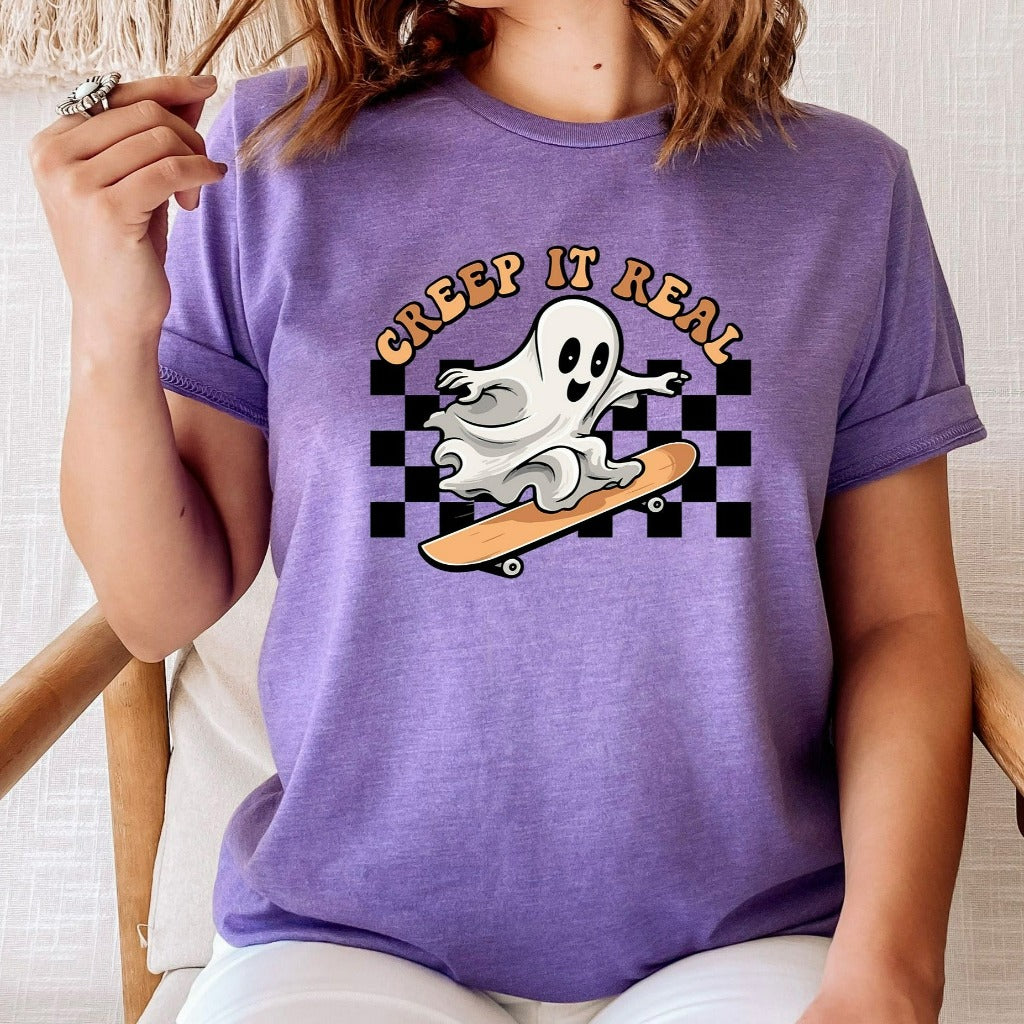 Cute Ghost Halloween Shirt, Creep It Real Halloween TShirt, Women Halloween Shirt, Spooky Season, Fall Shirt, Retro Halloween Shirt Gift