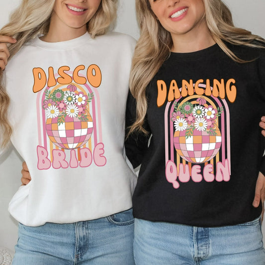 Disco Bachelorette Sweatshirts, Brides Last Disco Theme Bachelorette Crewneck, Hippie Disco Bride, 70s Bachelorette, Groovy Dancing Queen