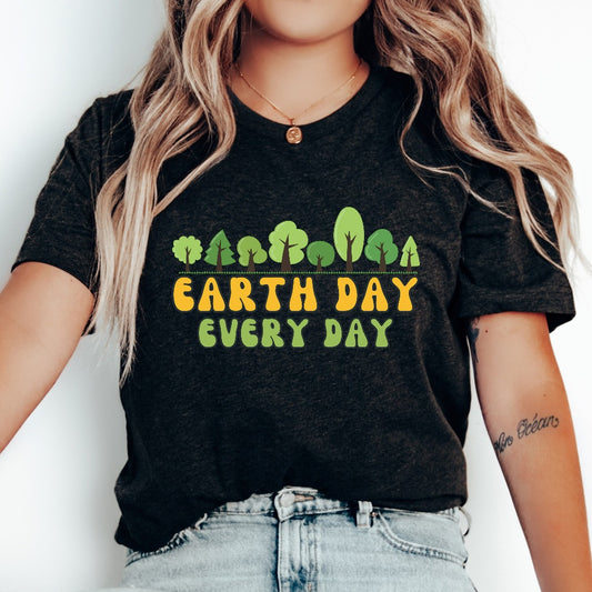 Earth Day Every Day Shirt, Earth Day TShirt, Retro Climate Change Graphic Tee, Planet Environmental Shirt, Aesthetic Earth Day Group Tees