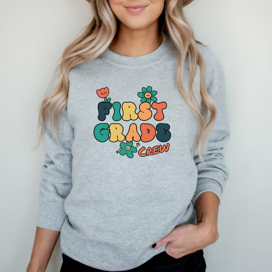 1st Grade Teacher Sweatshirt, First Grade Crew Teacher Crewneck, Back To School Sweater, Elementary School Shirt, Teacher Appreciation Gift
