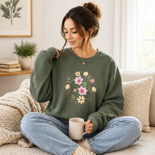 Cottagecore Floral Botanical Sweatshirt