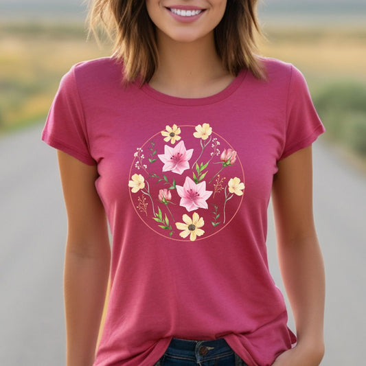 Wildflower Tshirt, Flower Shirt, Gift for Women, Ladies Shirts, Flowers Lover Shirt, Wild Flowers Shirt, Floral Tshirt, Gift for Mom