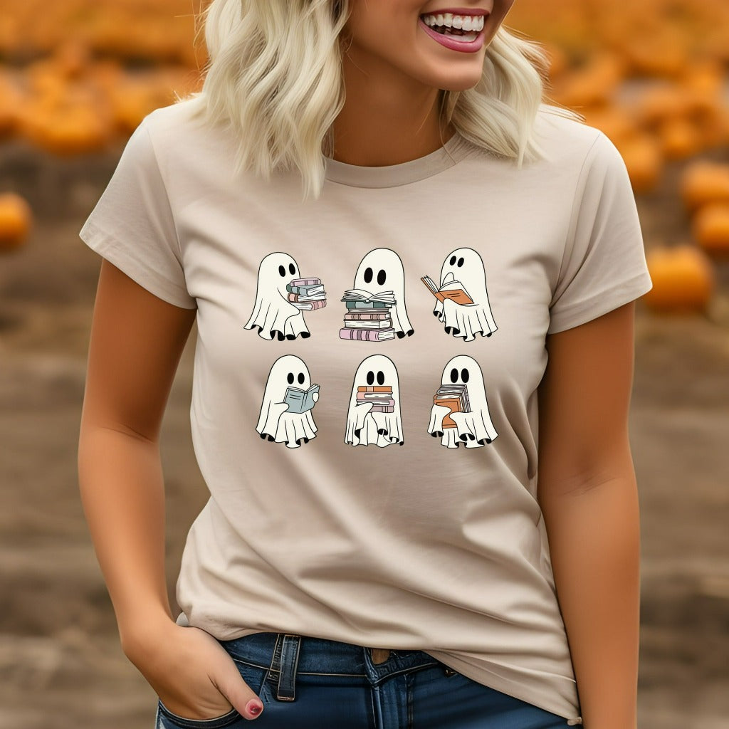 Ghost Reading Shirt, Teacher Halloween TShirt, Librarian Graphic Tee, Book Lover Tshirt, Reading Shirt, Teacher Halloween School Shirt