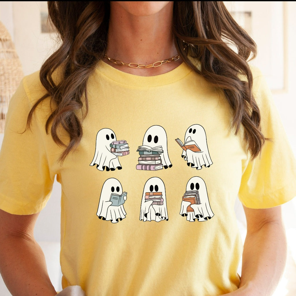 Ghost Reading Shirt, Teacher Halloween TShirt, Librarian Graphic Tee, Book Lover Tshirt, Reading Shirt, Teacher Halloween School Shirt