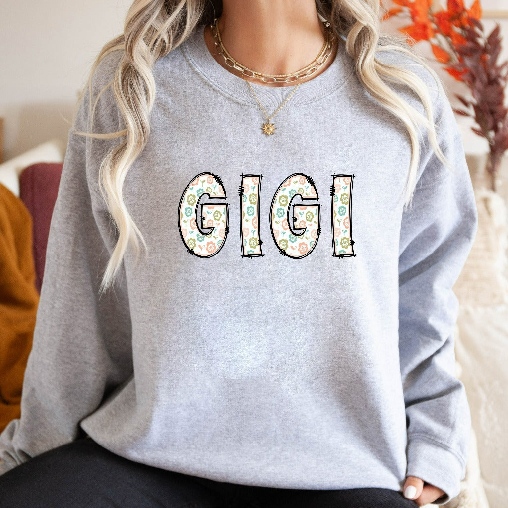 Grandma Personalized Sweatshirt, Nana Floral Crewneck, Mimi Shirt, Gigi Graphic Tee, New Granny Gift, Custom Mothers Day Gift