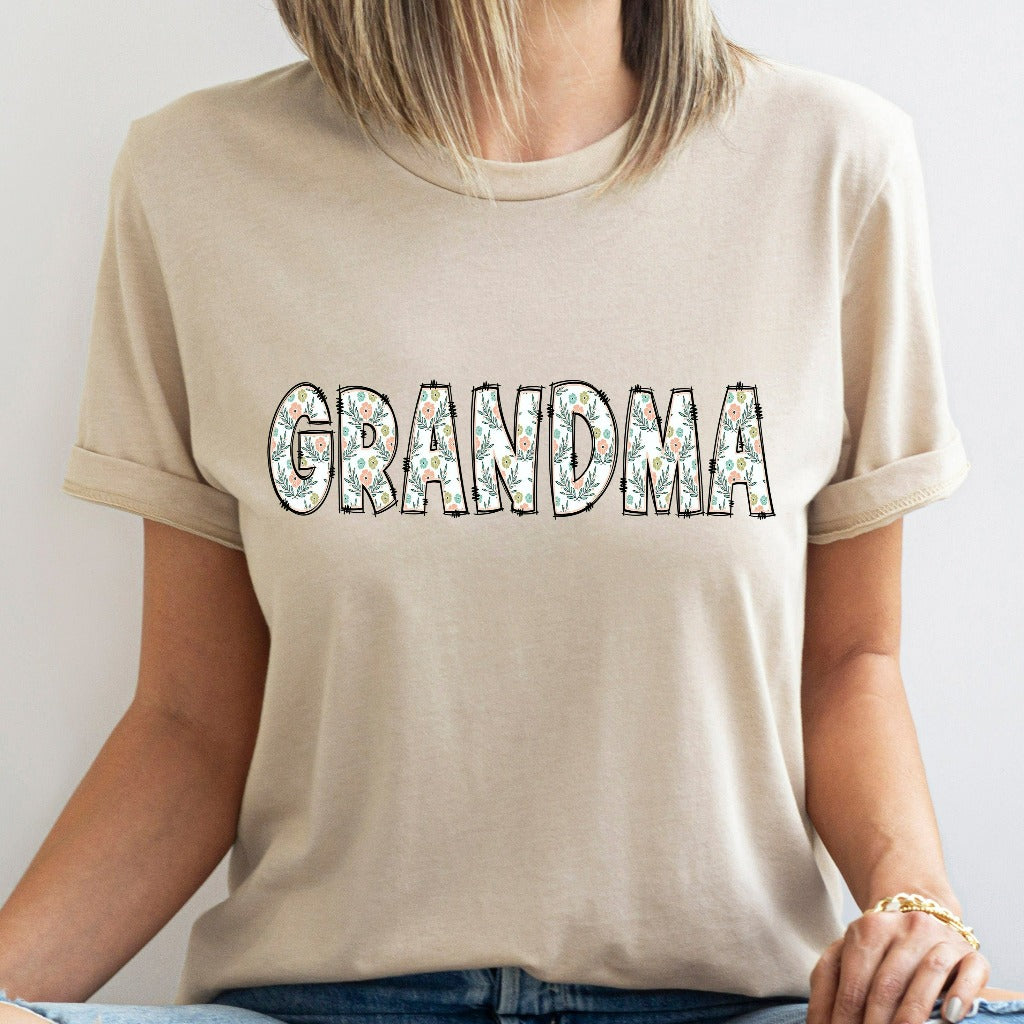 Nana Personalized Shirt, Grandma Floral TShirt, Gift for Granny, Mimi Shirt, Gigi Graphic Tee, New Grandma Gift, Custom Mothers Day Gift