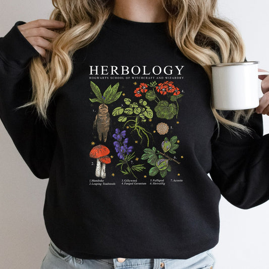 Herbology Sweatshirt, Herbology Plants Crewneck, Gift For Plant Lover, Botanical Shirt, Plant Lover Shirt, Plant Sweater, Gardening Shirt