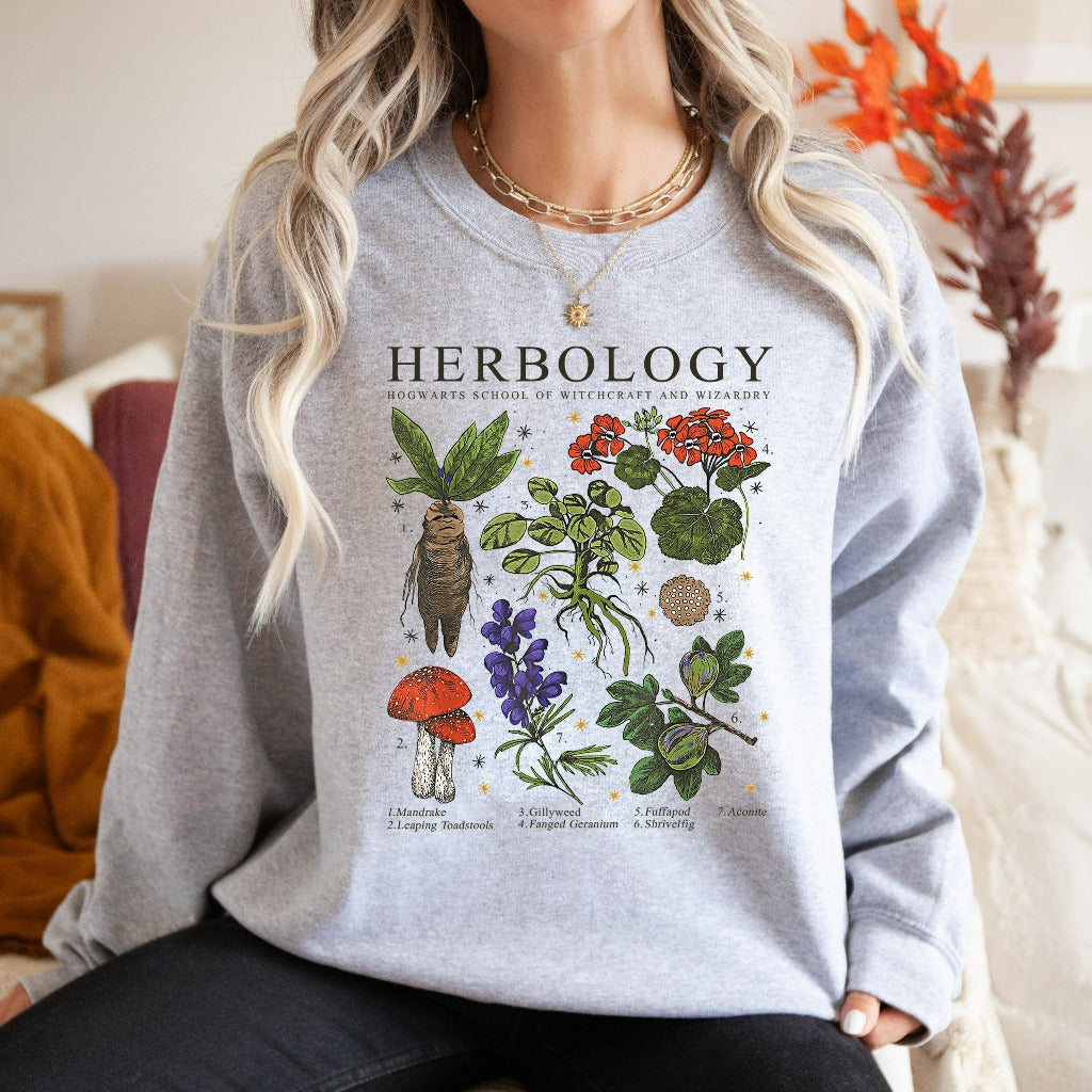 Herbology Sweatshirt, Herbology Plants Crewneck, Gift For Plant Lover, Botanical Shirt, Plant Lover Shirt, Plant Sweater, Gardening Shirt