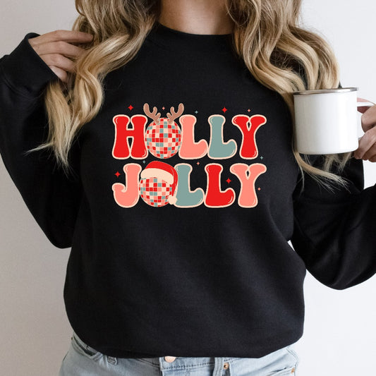 Retro Holly Jolly Vibes Sweatshirt, Vintage Christmas Crewneck, Christmas Vacation Sweater, Santa Shirt, Holiday Outfit, Christmas Gifts
