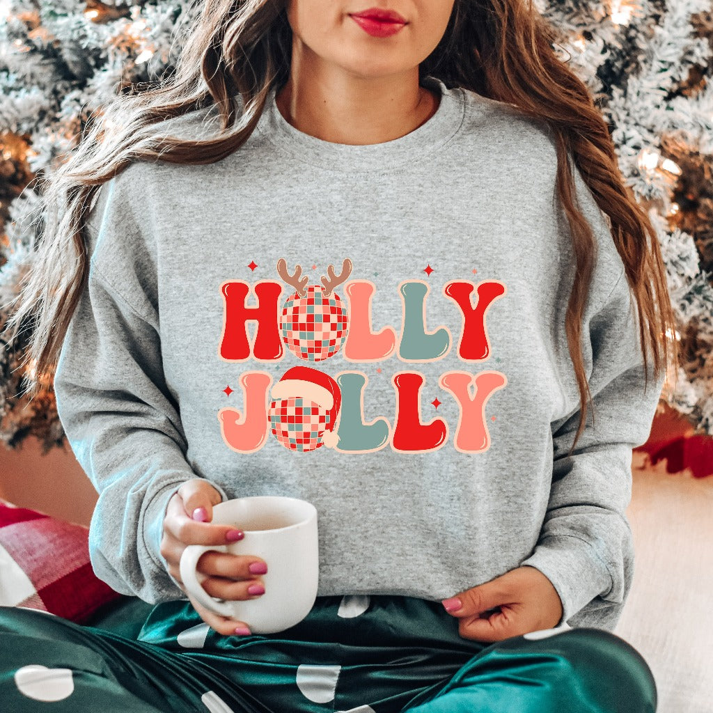 Retro Holly Jolly Vibes Sweatshirt, Vintage Christmas Crewneck, Christmas Vacation Sweater, Santa Shirt, Holiday Outfit, Christmas Gifts