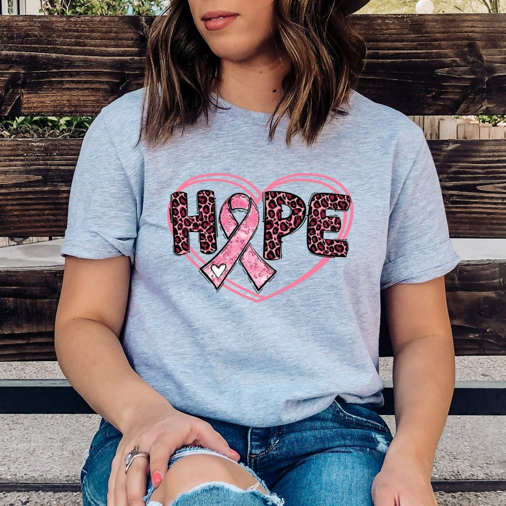 Breast Cancer Awareness Shirt, In October We Wear Pink TShirt, Hope Pink Ribbon Graphic Tee, Breast Cancer Gifts, Breast Cancer Month