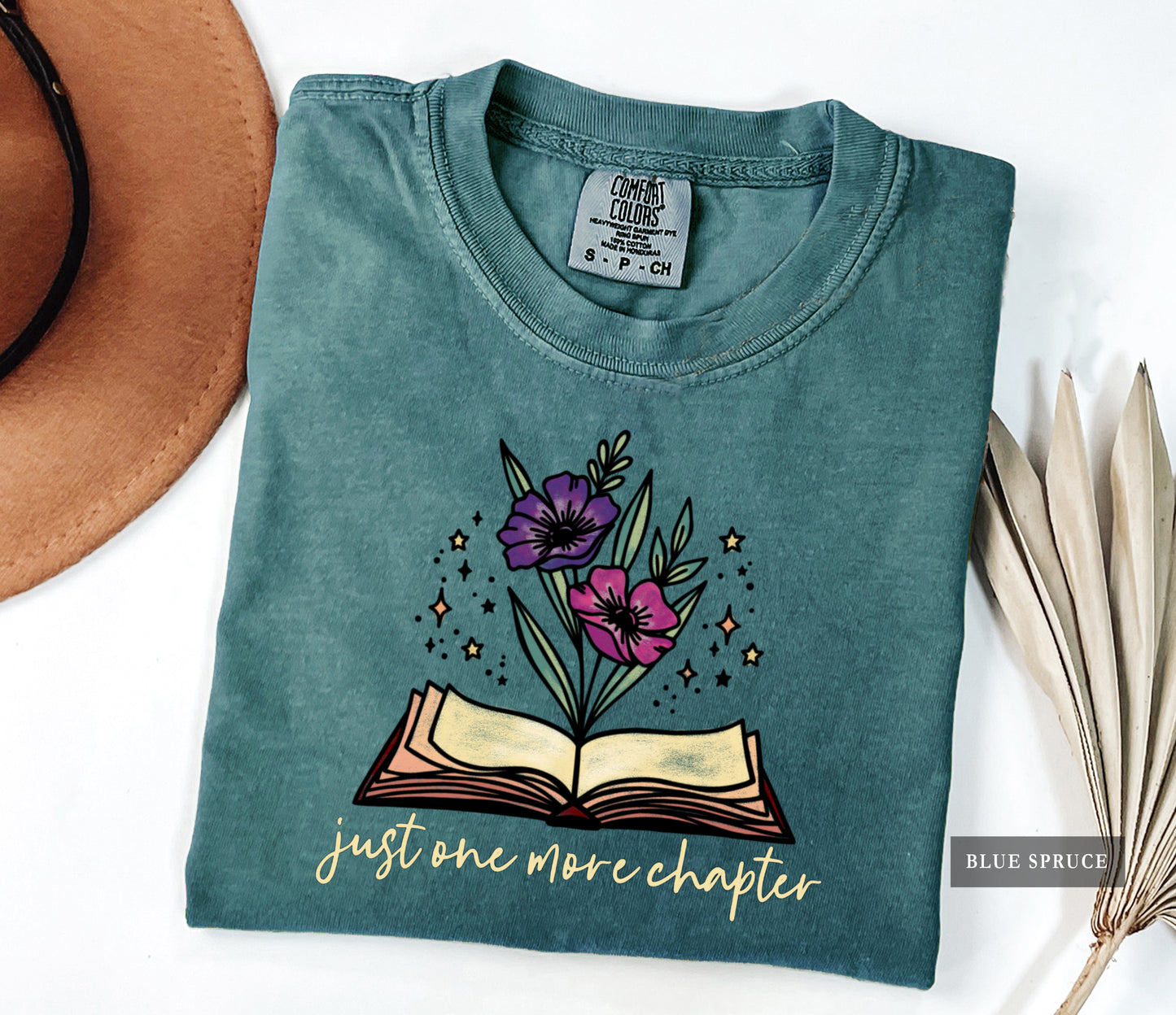 Just One More Chapter Floral Reading Shirt