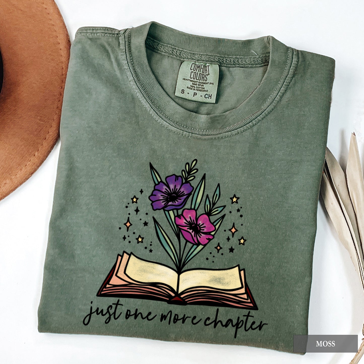 Just One More Chapter Floral Reading Shirt
