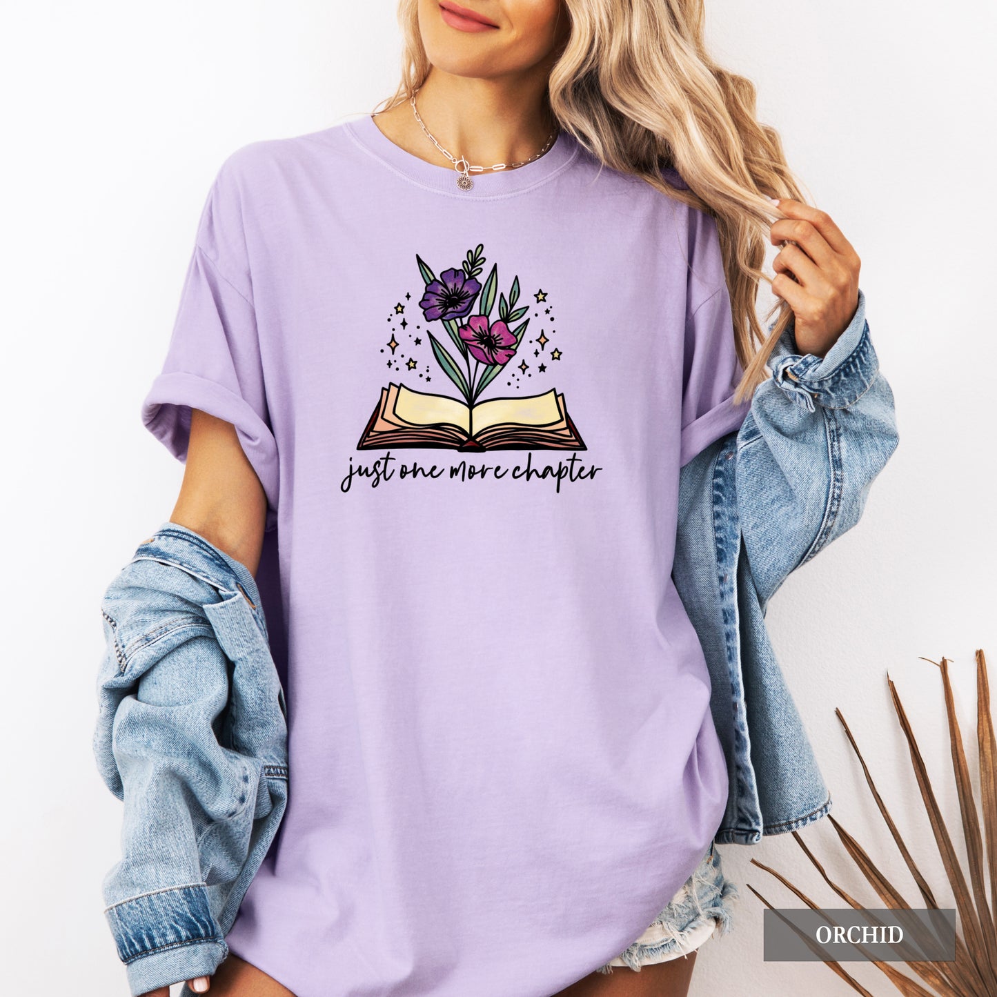 Just One More Chapter Floral Reading Shirt