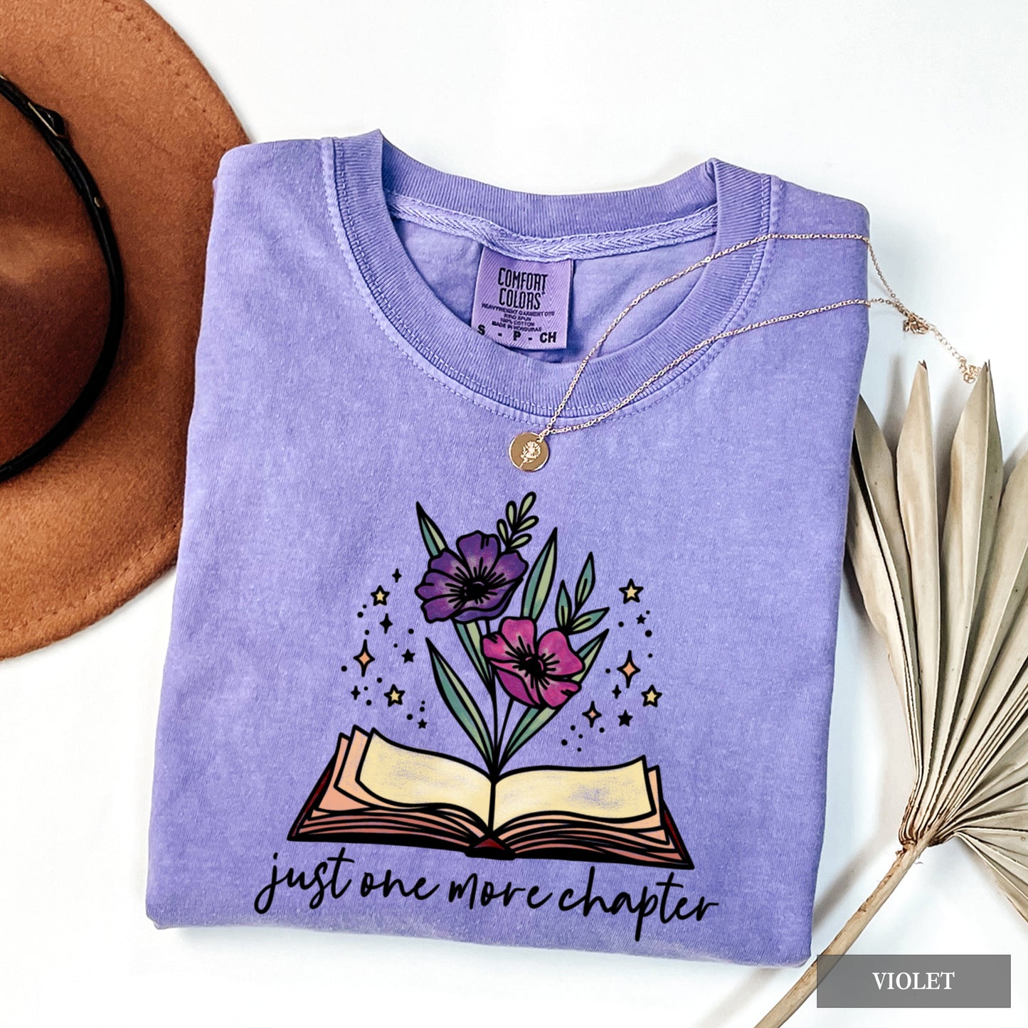 Just One More Chapter Floral Reading Shirt