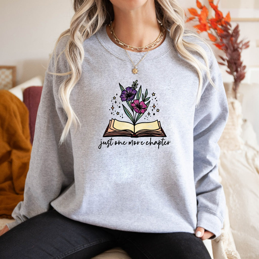 One More Chapter Sweatshirt, Book Lover Crewneck, Book Nerd Gift, Librarian Shirt, Read Shirt, Reading Sweatshirt, Readers Are Leaders