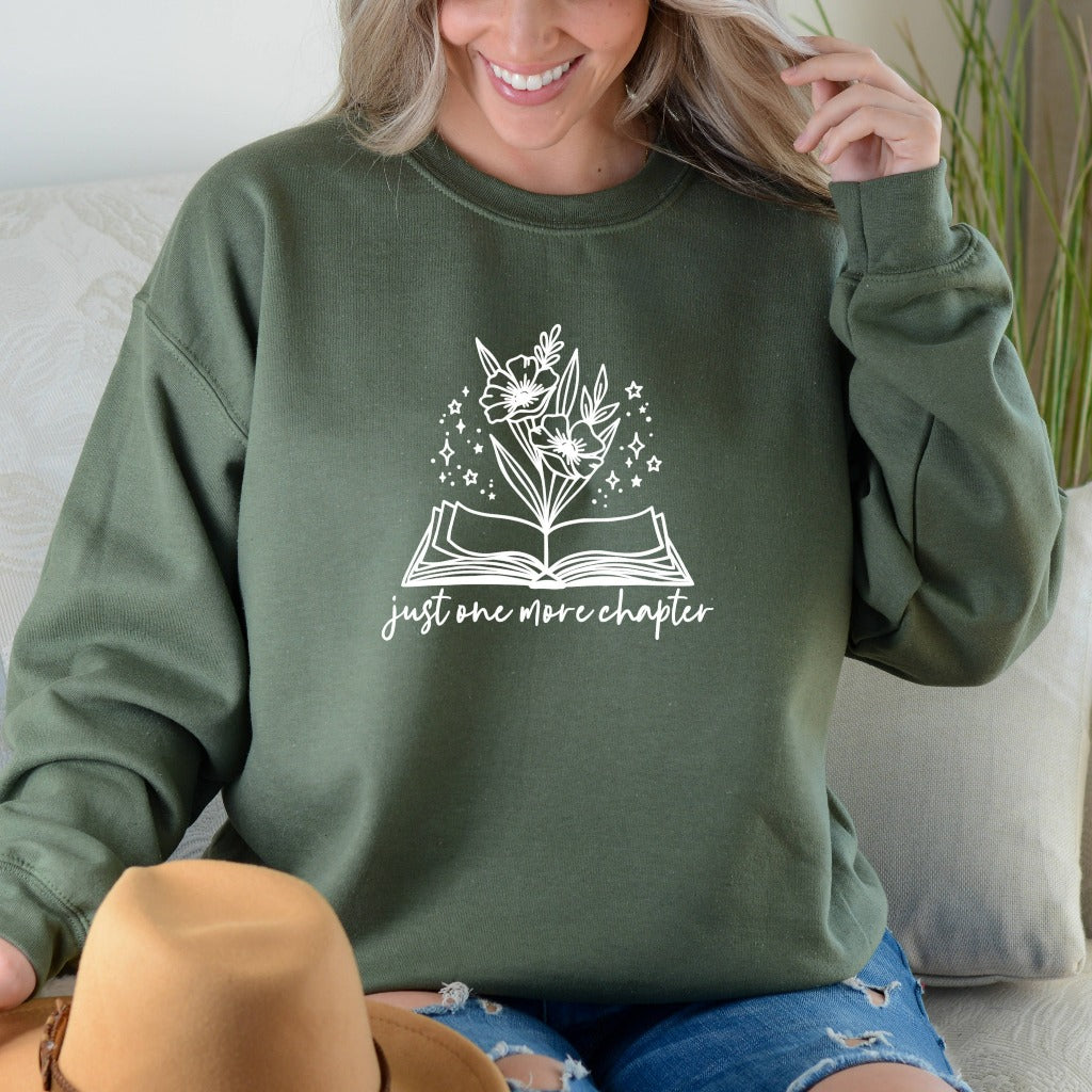 One More Chapter Sweatshirt, Book Lover Crewneck, Book Nerd Gift, Librarian Shirt, Read Shirt, Reading Sweatshirt, Readers Are Leaders