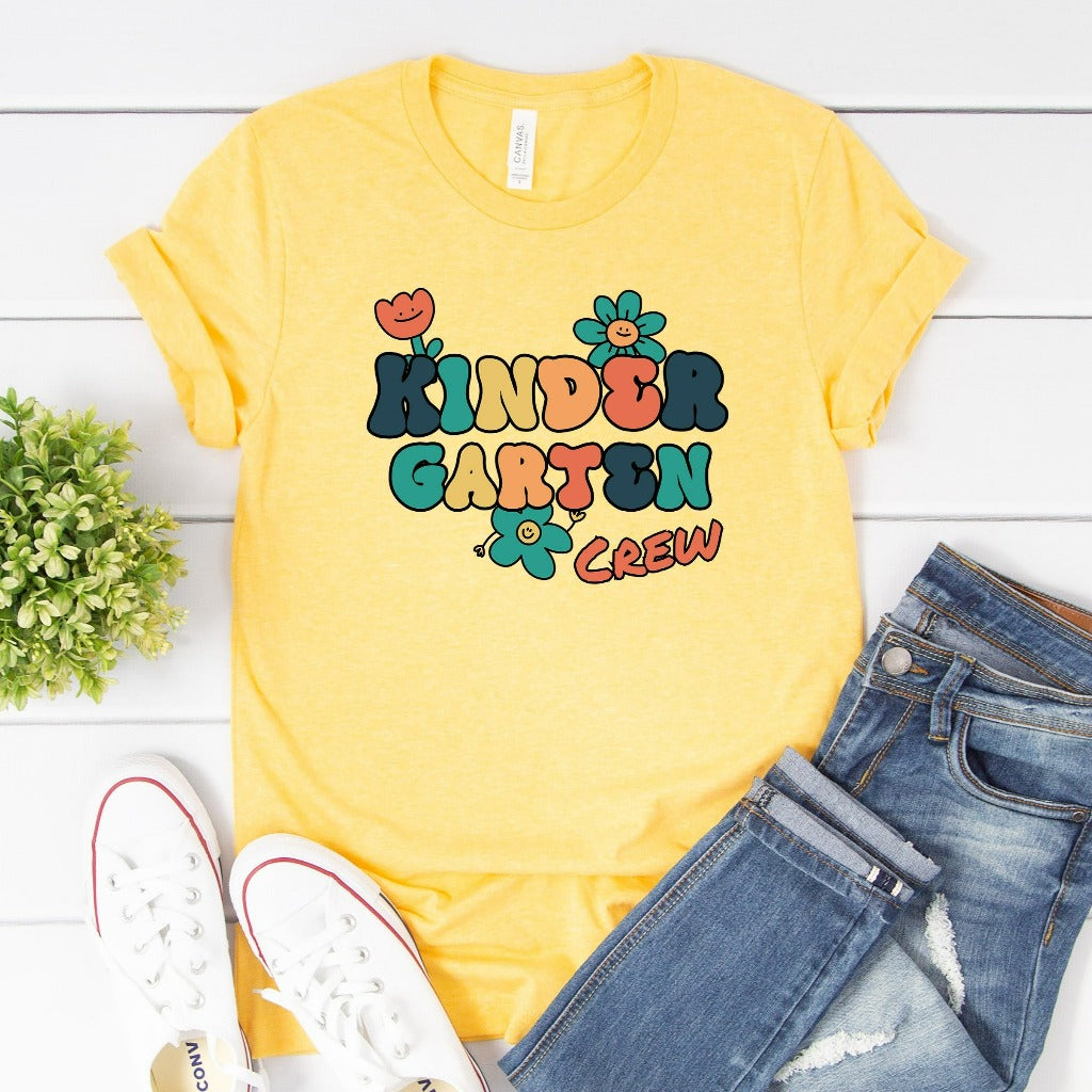 Kindergarten Teacher Shirt, Kindergarten Crew Teacher TShirt, Back To School Graphic Tee, Elementary School Team, Teacher Appreciation Gift