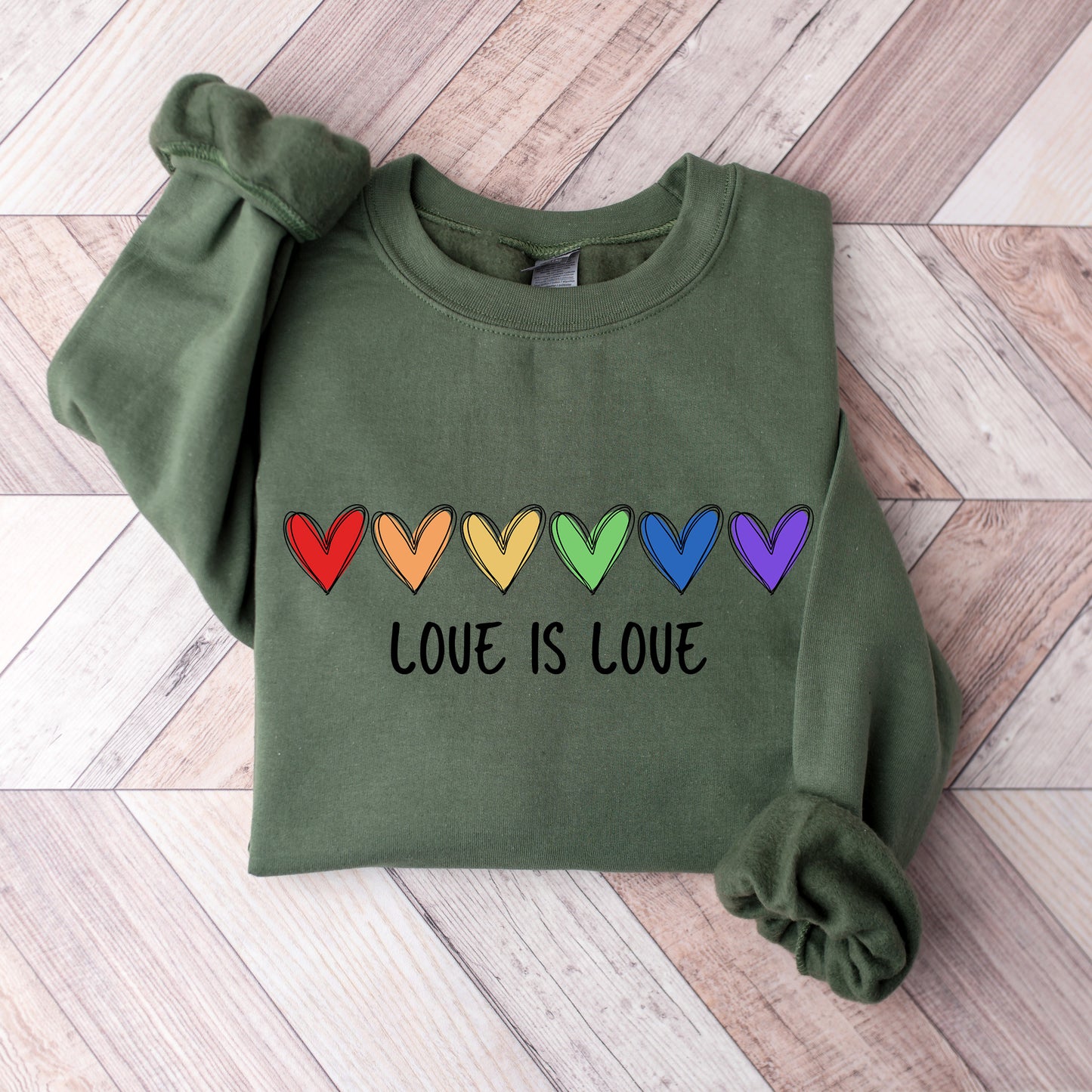 Rainbow Love is Love Crewneck Sweatshirt