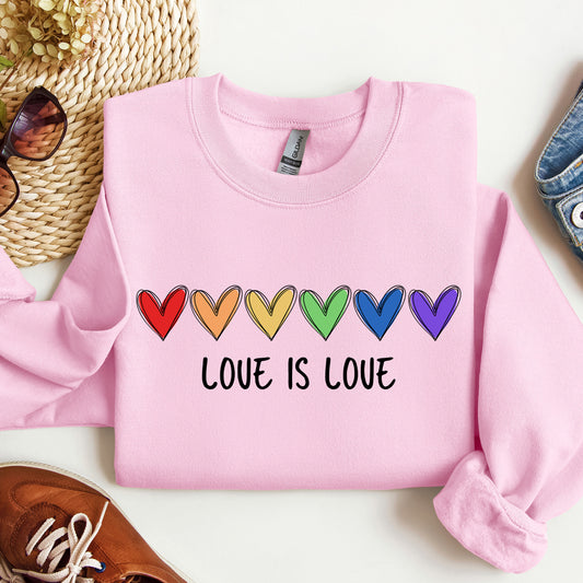 Rainbow Love is Love Crewneck Sweatshirt