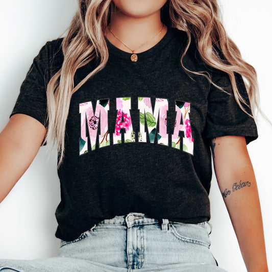 Coquette Aesthetic Floral Mama Shirt, Simple Mama TShirt, Mother's Day Gift, Gift for New Mom, Mom Birthday Gift, Mama Christmas Gift