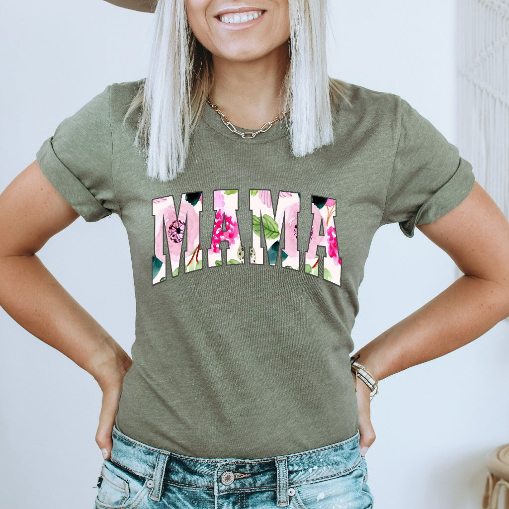 Coquette Aesthetic Floral Mama Shirt, Simple Mama TShirt, Mother's Day Gift, Gift for New Mom, Mom Birthday Gift, Mama Christmas Gift