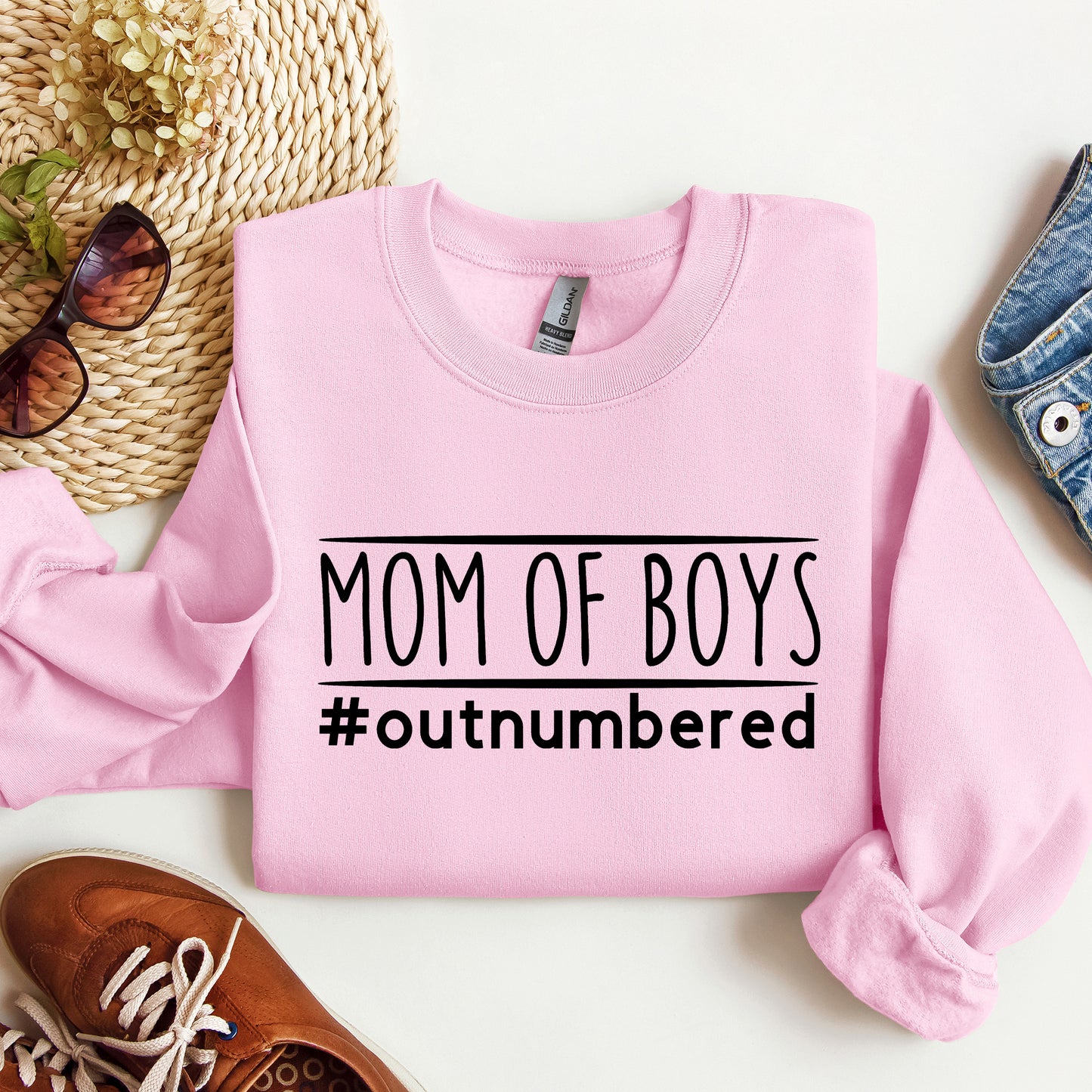 Mom of Boys Outnumbered Sweatshirt