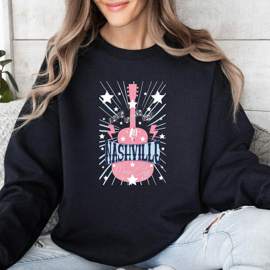Nashville Music City Sweatshirt, Country Girl Crewneck, Girls Trip Sweater, Nashville Fan Shirt, TN Shirt, Country Music Shirt, Southern Tee
