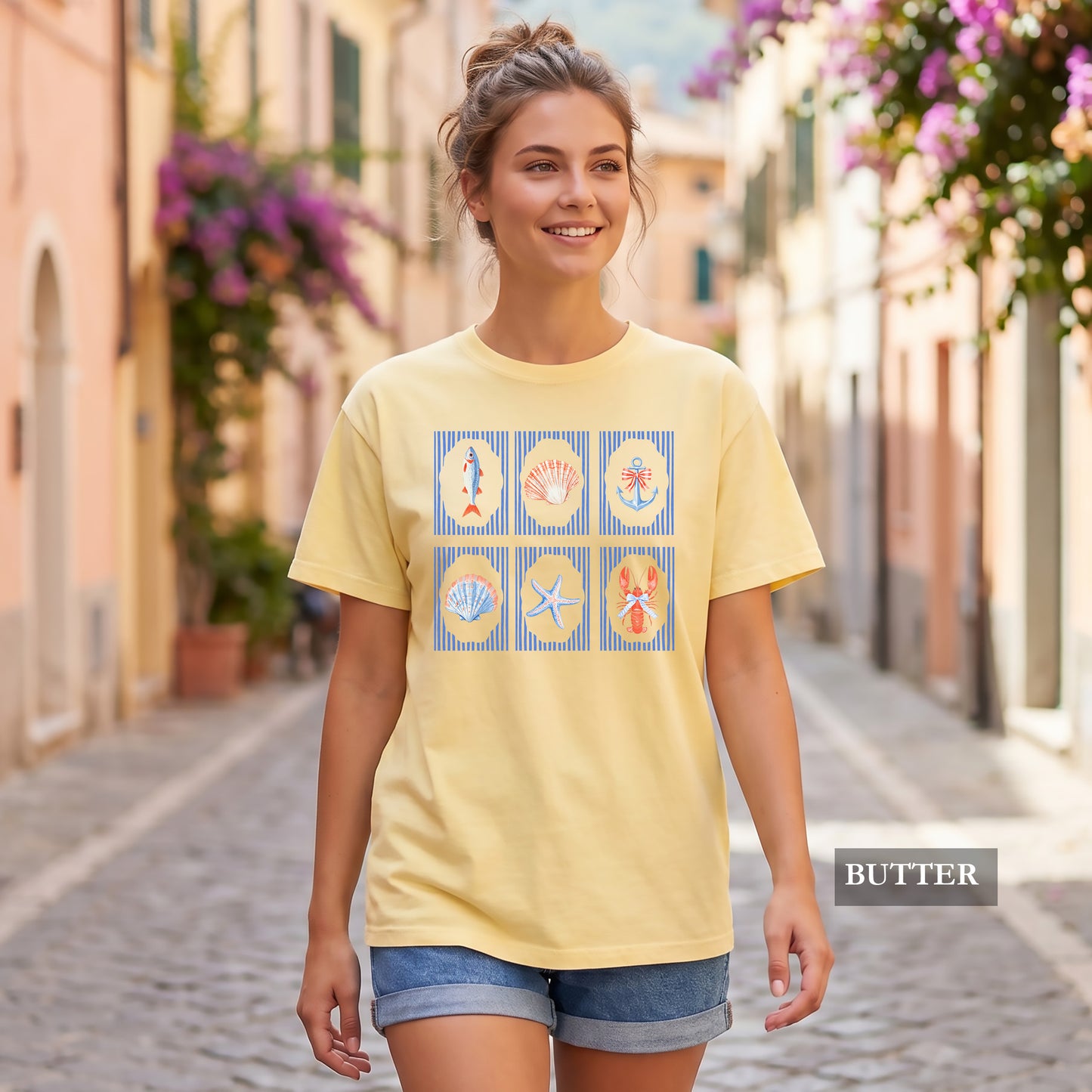 Preppy Coastal Nautical Beach Tee