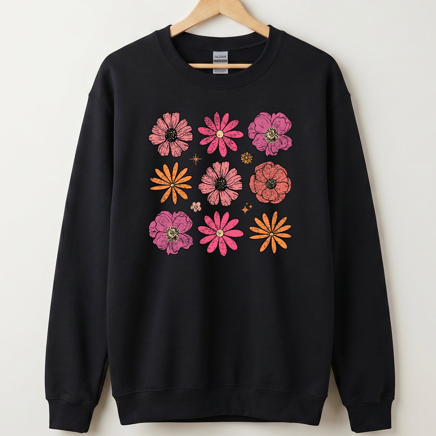 Cottagecore Retro Floral Crewneck Sweatshirt