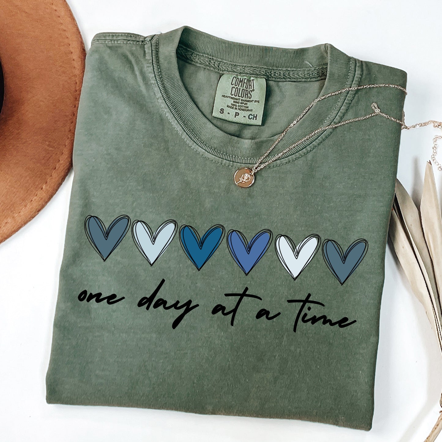 One Day at a Time Hearts Comfort Colors® Shirt