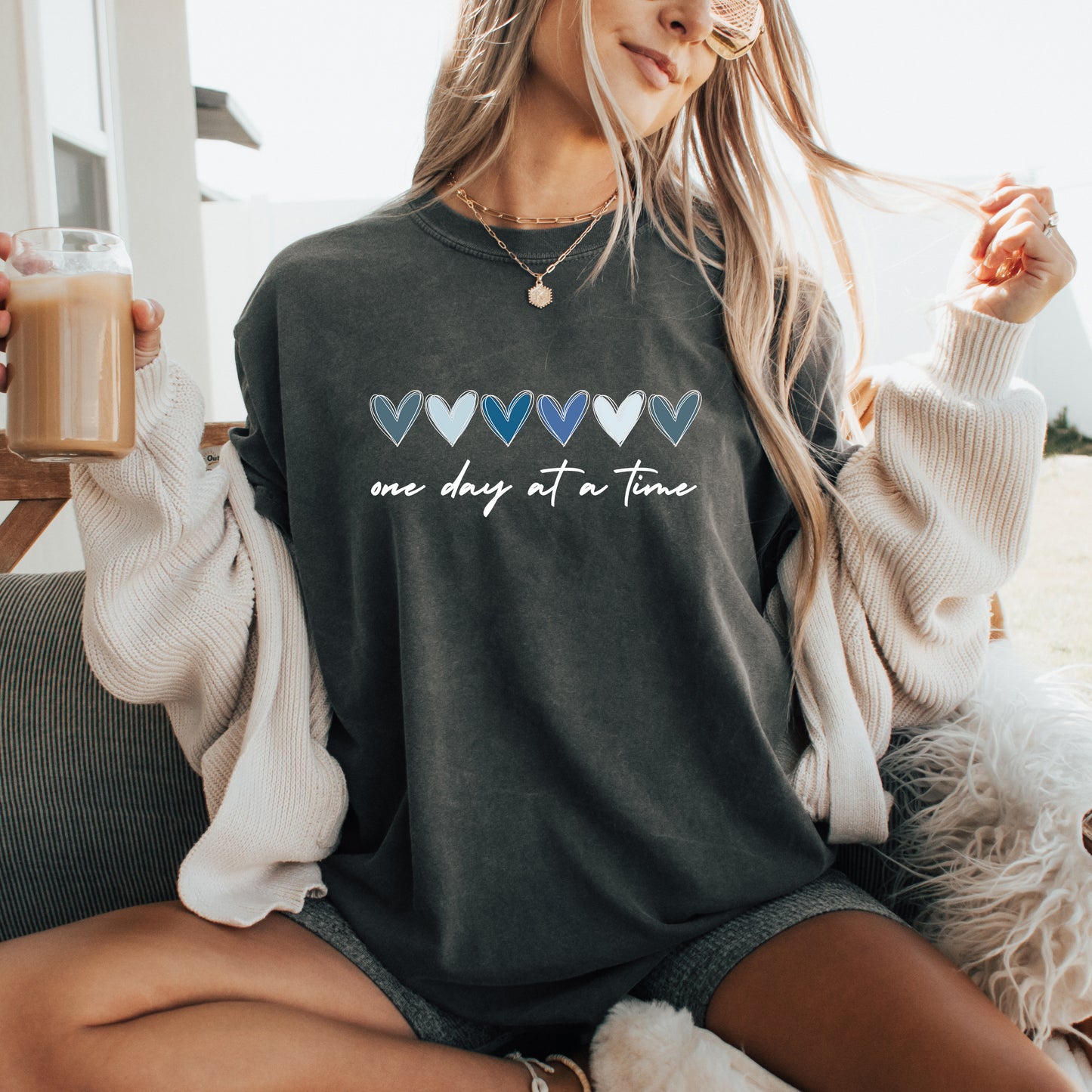 One Day at a Time Hearts Comfort Colors® Shirt