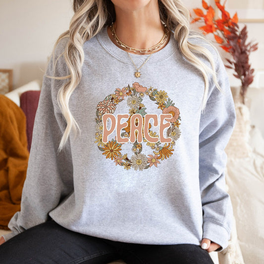 Peace Sweatshirt, Peace Sign Shirt, Retro Shirt, Inspirational, Positive Quote Tee, Peace Sign Tshirt, Hippie Shirt, Boho Shirt, Peace,Love