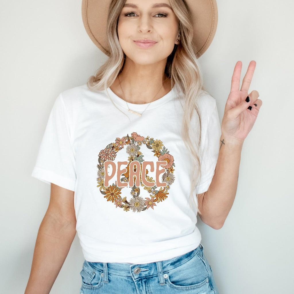 Peace Shirt, Peace Sign Shirt, Retro Shirt, Inspirational Shirt, Positive Quote Tee, Peace Sign Tshirt, Hippie Shirt, Boho Shirt, Peace,Love