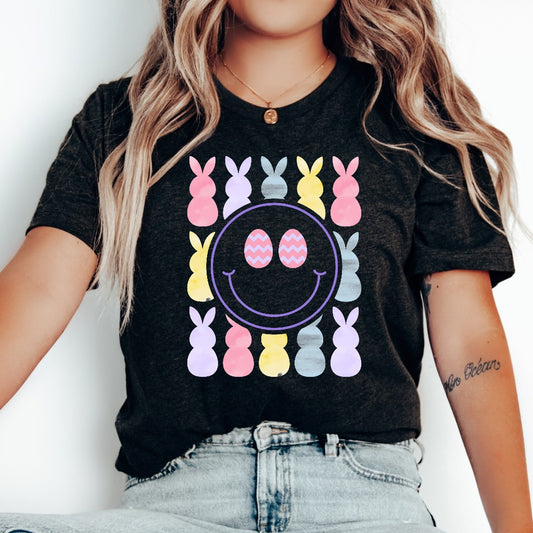 Chilling Peeps Shirt, Easter Bunny TShirt, Easter Smile Face Graphic Tee, Retro Easter Shirt, Cute Easter Tee, Easter Egg Shirt, Easter Gift