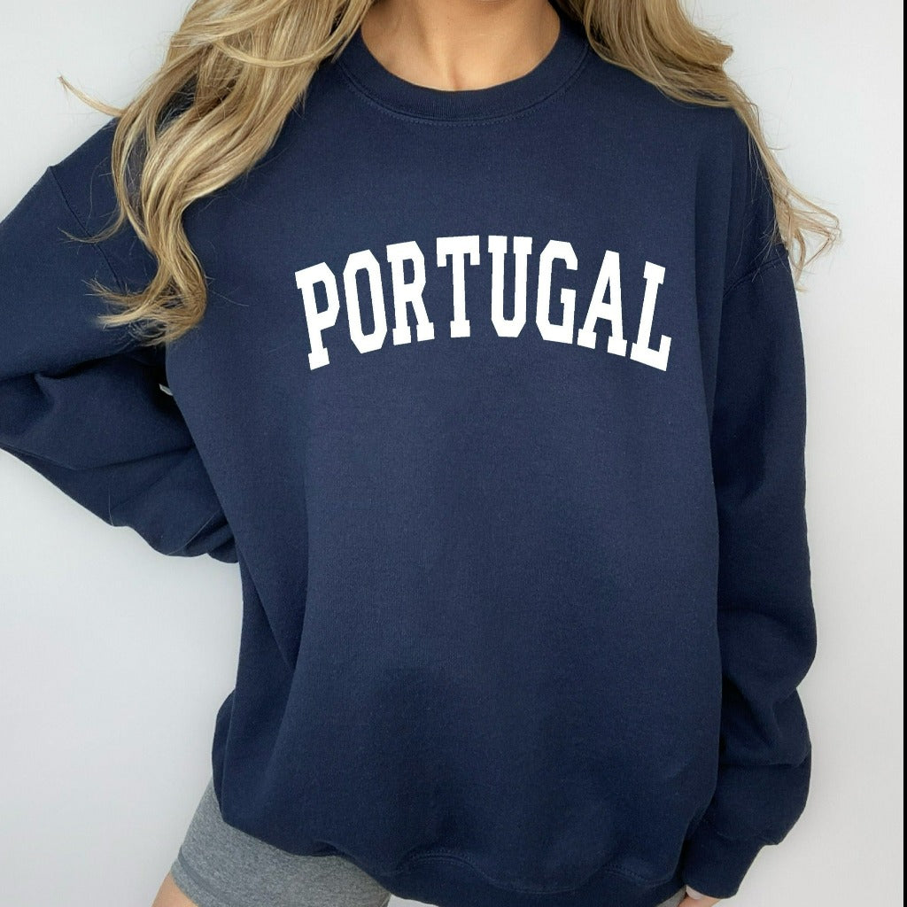 Portugal Sweatshirt, Lisbon Portugal Crewneck, Portugal Vacation Shirts, Minimalist Preppy Design, Portugal Souvenir, Portugal Gifts