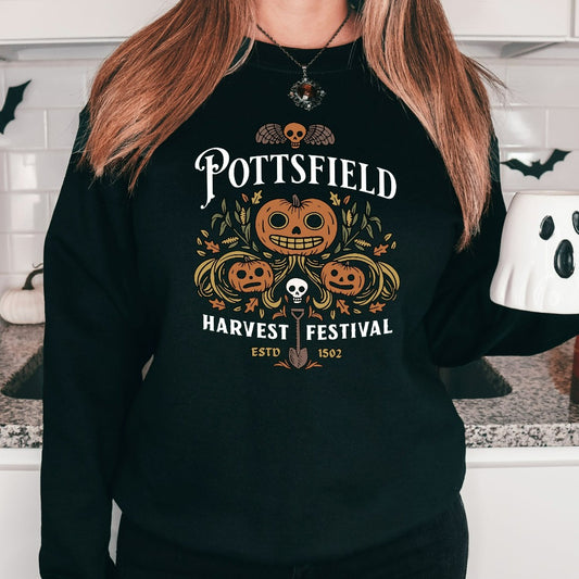 Pottsfield Harvest Festival Sweatshirt, Autumn Crewneck, Vegetables Fall Shirt, Autumn Harvest Sweater, Skeleton Festival Tee, Halloween Tee