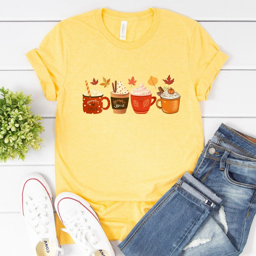 Pumpkin Spice Latte Halloween Shirt, PSL TShirt, Cute Halloween Coffee Graphic Tee, Halloween Party Shirt, Halloween Gift, Caffeine Shirt