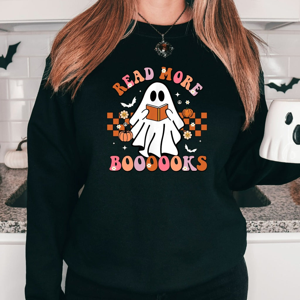 Read More Books Spooky Teacher Shirt, Cute Spooky Teacher Sweatshirt, Retro Teacher Halloween Crewneck, Fall Teacher Shirt, Back To School