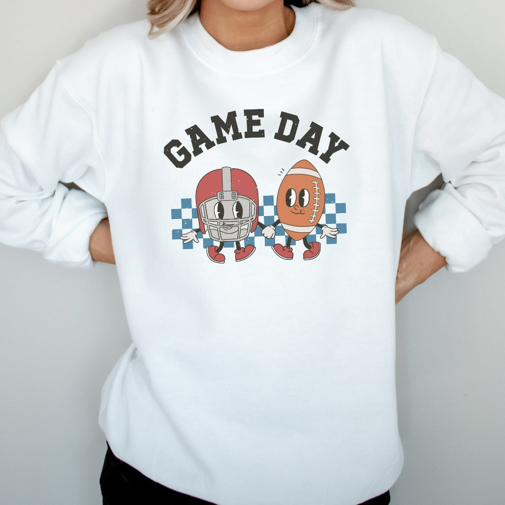 Game Day Football Sweatshirt, Football Mom Crewneck, Football Sweater, Cute Retro Football Shirt, Team Spirit Wear, Football Season Shirts